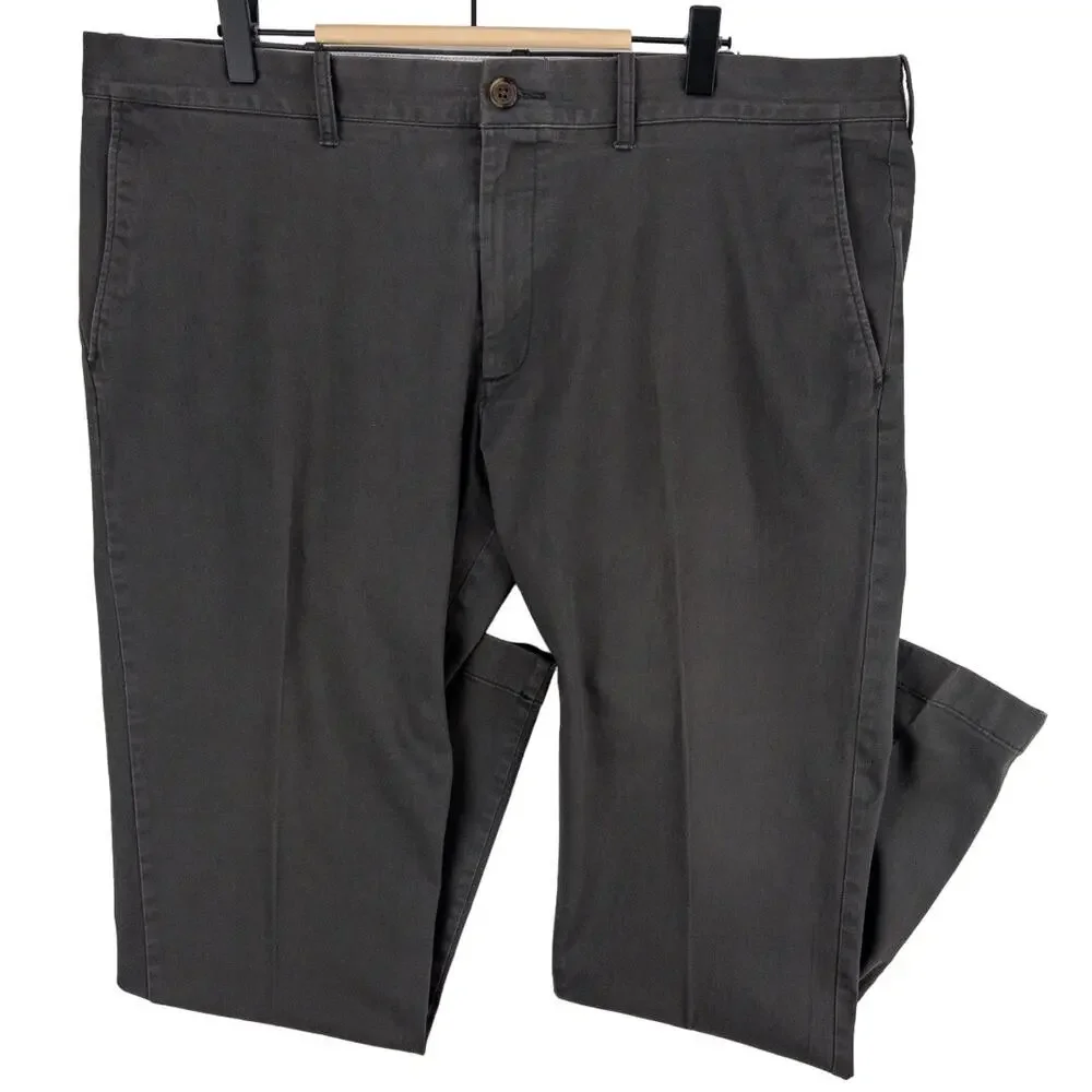 J.Crew Mercantile Flex Slim Chinos Mens 38x32 Gray Stretch Cotton Flat Front